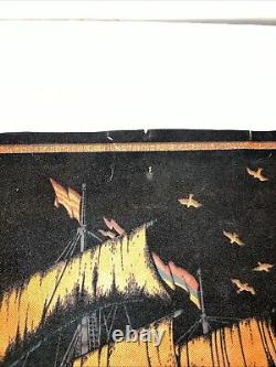 Vintage 1970s black light poster Pirate Ghost Ship 32 X 21 thoroughly enjoyed