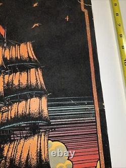 Vintage 1970s black light poster Pirate Ghost Ship 32 X 21 thoroughly enjoyed