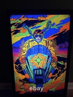 Vintage 1971 Blacklight Poster Night Rider #736 Third Eye Inc