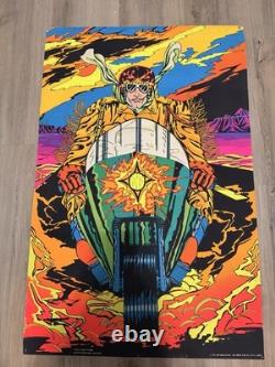 Vintage 1971 Blacklight Poster Night Rider #736 Third Eye Inc