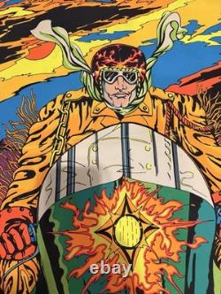 Vintage 1971 Blacklight Poster Night Rider #736 Third Eye Inc