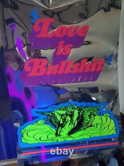 Vintage 1971 Four Posters People Love Is Bullshit Black Light Poster Ships Free