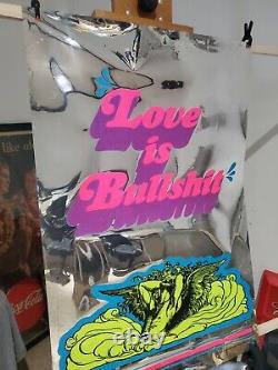 Vintage 1971 Four Posters People Love Is Bullshit Black Light Poster Ships Free