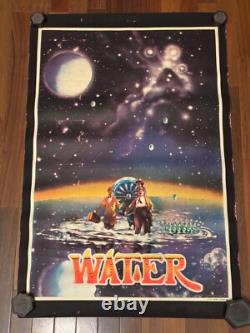 Vintage 1971 Gemini Rising Water Laurel & Hardy Black Light Poster Time Travel