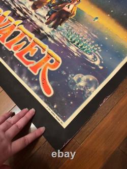 Vintage 1971 Gemini Rising Water Laurel & Hardy Black Light Poster Time Travel
