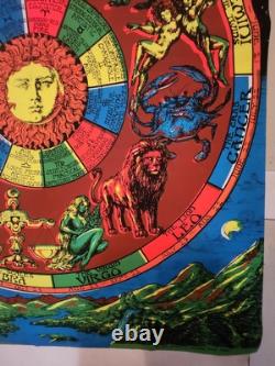 Vintage 1971 Houston blacklight & Poster Zodiac Rare #1 Of 6 In Set