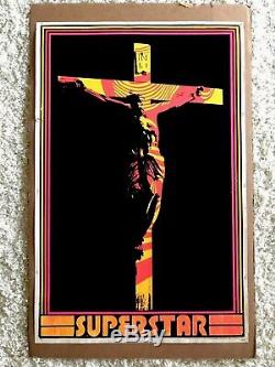 Vintage 1971 JESUS CHRIST SUPERSTAR Black Light Poster Psychedelic Religious