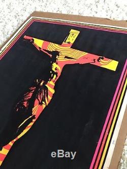 Vintage 1971 JESUS CHRIST SUPERSTAR Black Light Poster Psychedelic Religious
