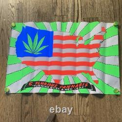 Vintage 1971 Marijuana Black Light Poster E Pluribus Cannabis Original
