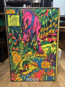 Vintage 1971 Marvel Third Eye Black light Small Hulk Poster