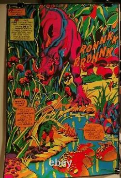 Vintage 1971 Marvel Third Eye Original Black Light Dayglo Hulk Poster Neon