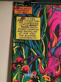 Vintage 1971 Marvel Third Eye Original Black Light Dayglo Hulk Poster Neon