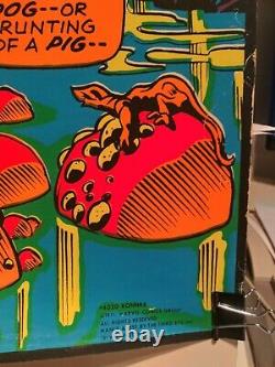 Vintage 1971 Marvel Third Eye Original Black Light Dayglo Hulk Poster Neon