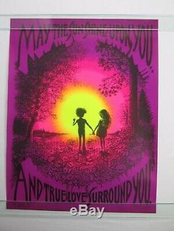 Vintage 1971 PURPLE SUNSHINE Psychedelic Blacklight Poster Synthetic Trips