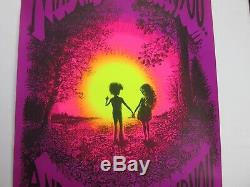 Vintage 1971 PURPLE SUNSHINE Psychedelic Blacklight Poster Synthetic Trips