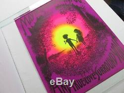 Vintage 1971 PURPLE SUNSHINE Psychedelic Blacklight Poster Synthetic Trips