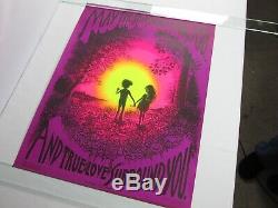 Vintage 1971 PURPLE SUNSHINE Psychedelic Blacklight Poster Synthetic Trips