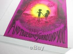 Vintage 1971 PURPLE SUNSHINE Psychedelic Blacklight Poster Synthetic Trips