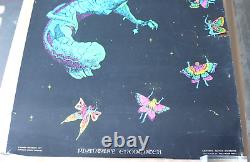 Vintage 1971 Phantasy Encounter Black Light Poster Richard Frickman Dragon Fairy