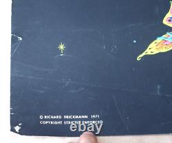 Vintage 1971 Phantasy Encounter Black Light Poster Richard Frickman Dragon Fairy