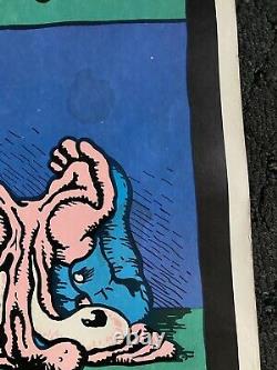 Vintage 1971 R Crumb Stoned Again Blacklight Poster Hippie Headshop Weed Culture