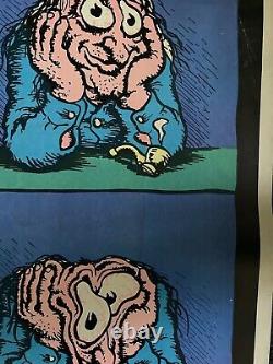 Vintage 1971 R Crumb Stoned Again Blacklight Poster Hippie Headshop Weed Culture