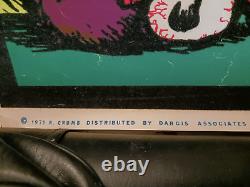 Vintage 1971 R Crumb Stoned Again Blacklight Poster Velvet 1st Generation