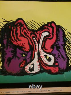 Vintage 1971 R Crumb Stoned Again Blacklight Poster Velvet 1st Generation