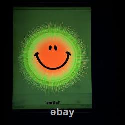 Vintage 1971 SMILE Sunburst BlackLight Poster Synthetic Trips McCully 27x21 NOS