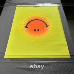 Vintage 1971 SMILE Sunburst BlackLight Poster Synthetic Trips McCully 27x21 NOS