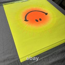 Vintage 1971 SMILE Sunburst BlackLight Poster Synthetic Trips McCully 27x21 NOS