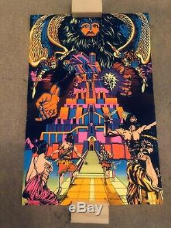 Vintage 1971 Tower Of Babel Third Eye Inc Blacklight Psychedelic Poster Rare