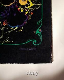 Vintage 1971 black light flocked psychedelic poster Here & There