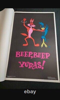 Vintage 1972 Beep Yurass! 3 Variation Poster Set Coyote Roadrunner Black Light