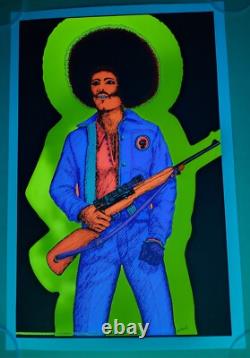 Vintage 1972 Black Panther Salesman Sample Blacklight Poster
