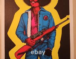 Vintage 1972 Black Panther Salesman Sample Blacklight Poster