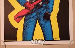 Vintage 1972 Black Panther Salesman Sample Blacklight Poster