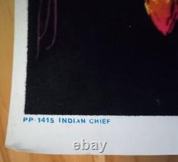Vintage (1972) Black Velva / Black Light Poster. INDIAN CHIEF. #PP-1415