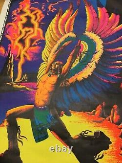 Vintage 1972 Blacklight Poster Indian Chief psychedelic hippie
