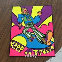 Vintage 1972 Grateful Dead Kaymac Blacklight Poster Keep On Truckin