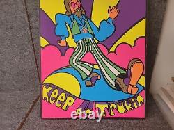 Vintage 1972 Grateful Dead Kaymac Blacklight Poster Keep On Truckin