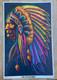 Vintage 1972 Indian Chief Aa Sales Blacklight Poster Felt Velvet 17 X 11.25