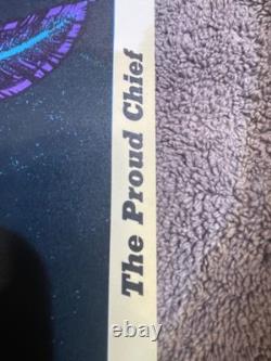 Vintage 1972 Indian Chief AA Sales Blacklight Poster Felt Velvet 17 x 11.25