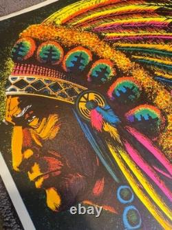 Vintage 1972 Indian Chief AA Sales Blacklight Poster Felt Velvet 17 x 11.25
