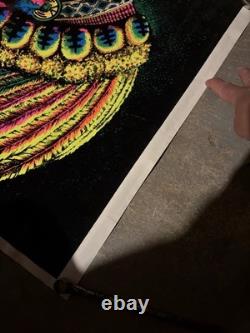 Vintage 1972 Indian Chief by Funky Enterprises Flocked Blacklight Poster #131