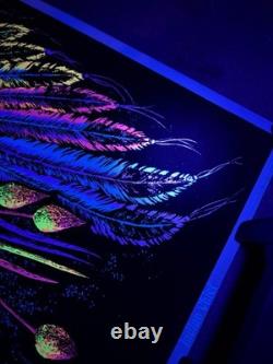 Vintage 1972 Indian Chief by Funky Enterprises Flocked Blacklight Poster #131