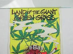 Vintage 1972 LAND OF THE GIANT GREEN GRASS Blacklight Poster 11.5X17.5 Very RARE