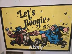 Vintage 1972-Psychedelic Poster-Lets Boogie-Black Light Gemini Rising Inc NY