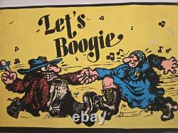 Vintage 1972-Psychedelic Poster-Lets Boogie-Black Light Gemini Rising Inc NY