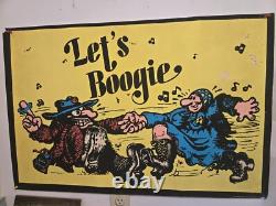 Vintage 1972-Psychedelic Poster-Lets Boogie-Black Light Gemini Rising Inc NY